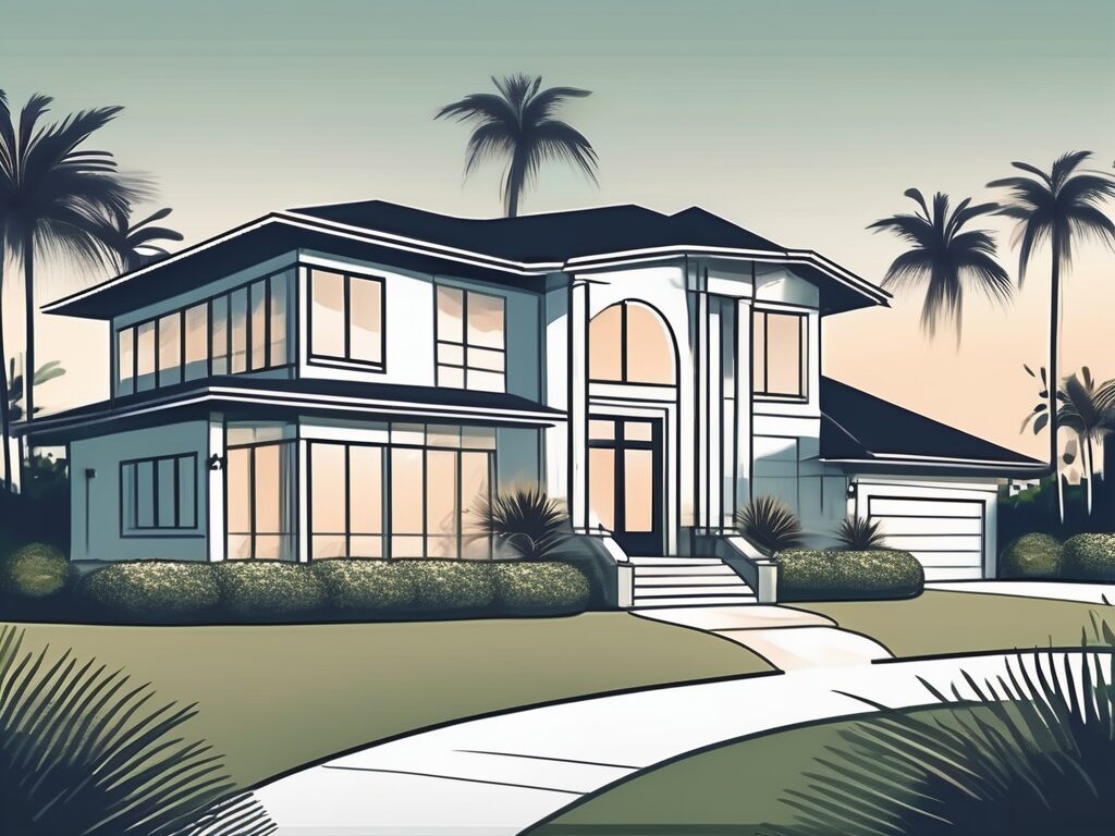 A beautiful home with a well-manicured lawn in palm coast