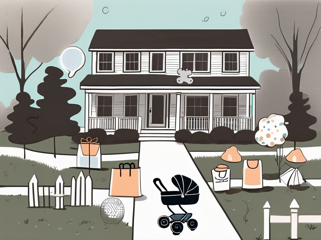 A suburban house with a "sold" sign in the yard