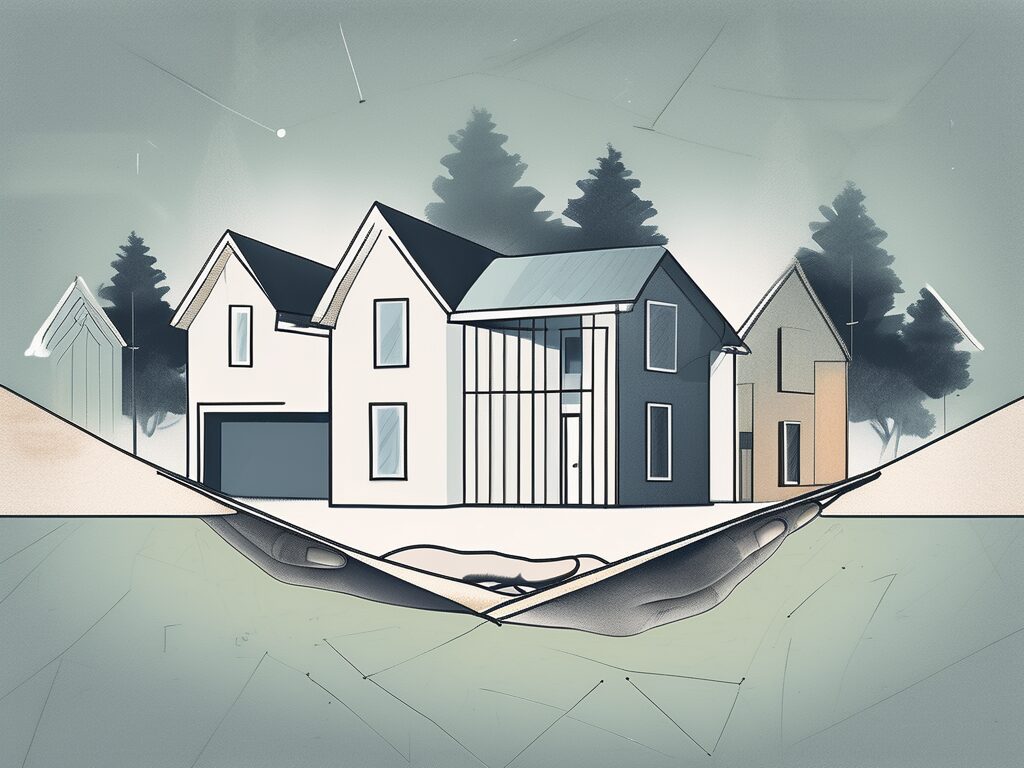 A house being divided into multiple pieces