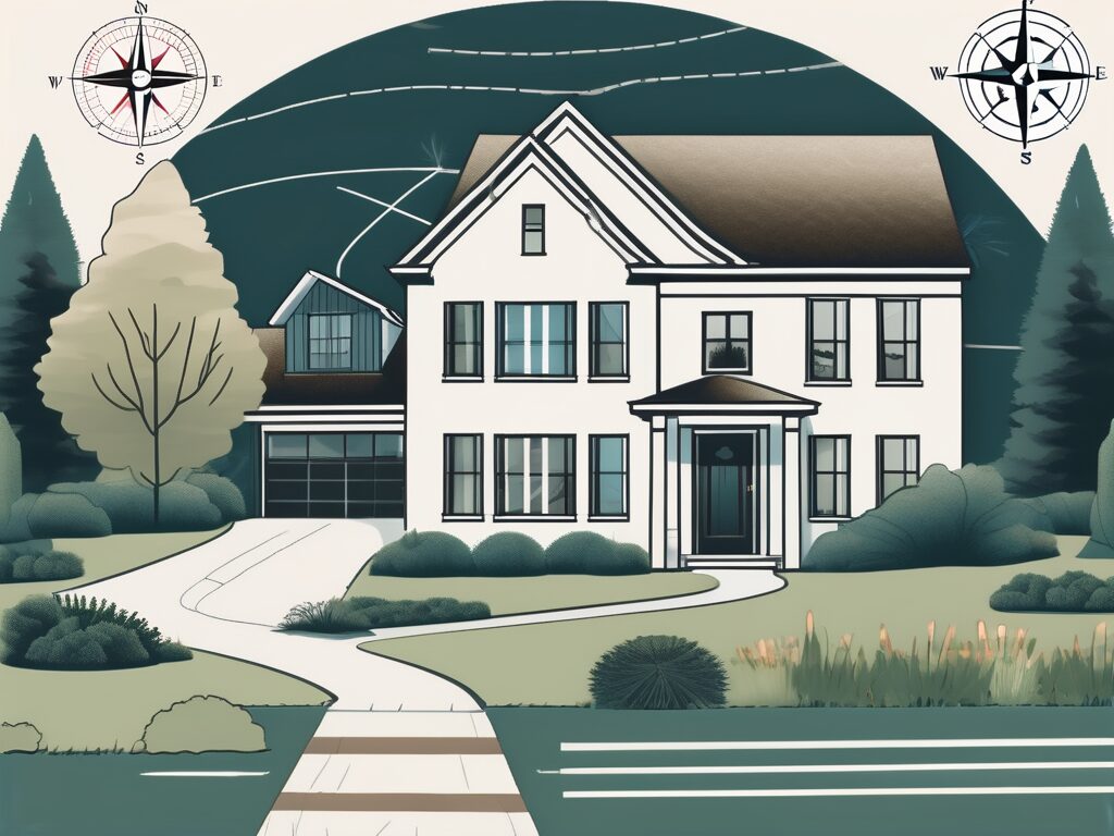 A house with a 'for sale' sign in the front yard