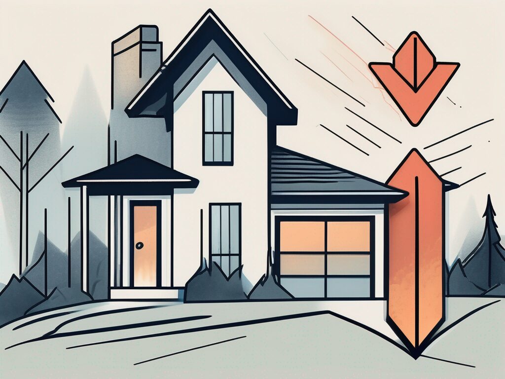 A house with a down arrow symbol next to it