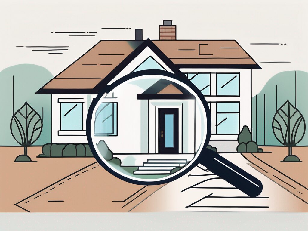 A house with a large magnifying glass hovering over it