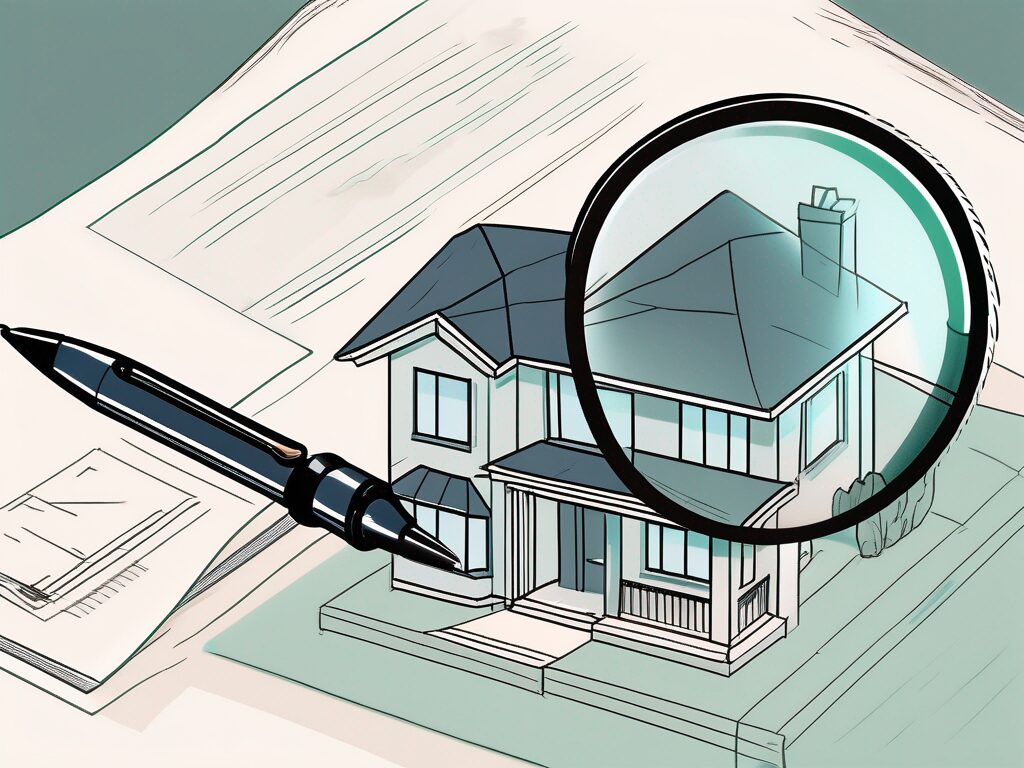 A house with a large magnifying glass hovering over it