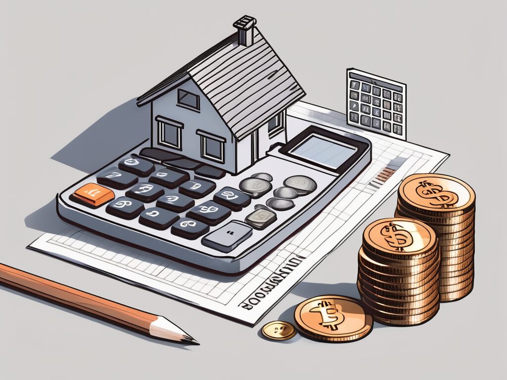 A house being constructed from a pile of coins