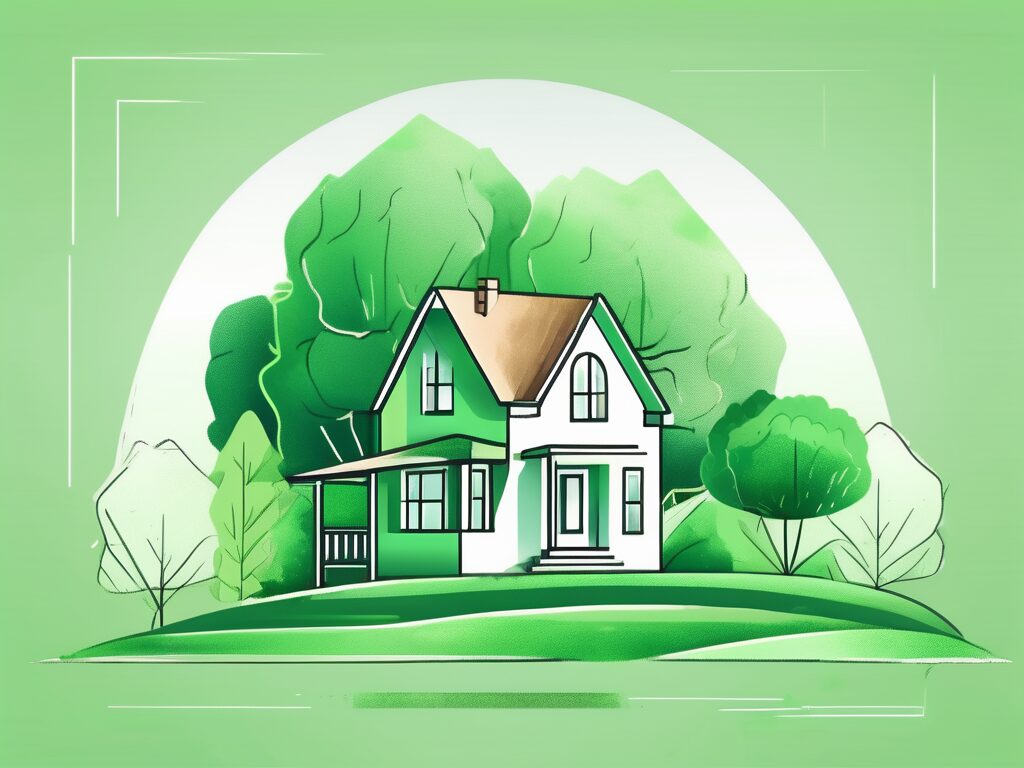 A house with a mortgage document beside it