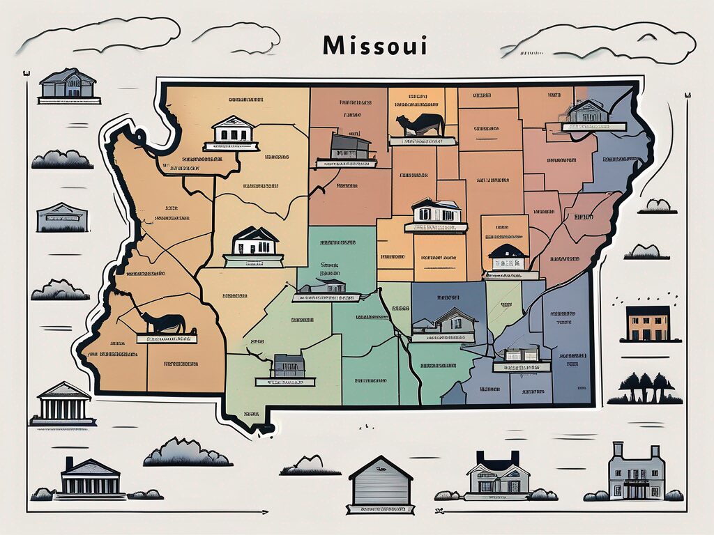 A detailed map of missouri