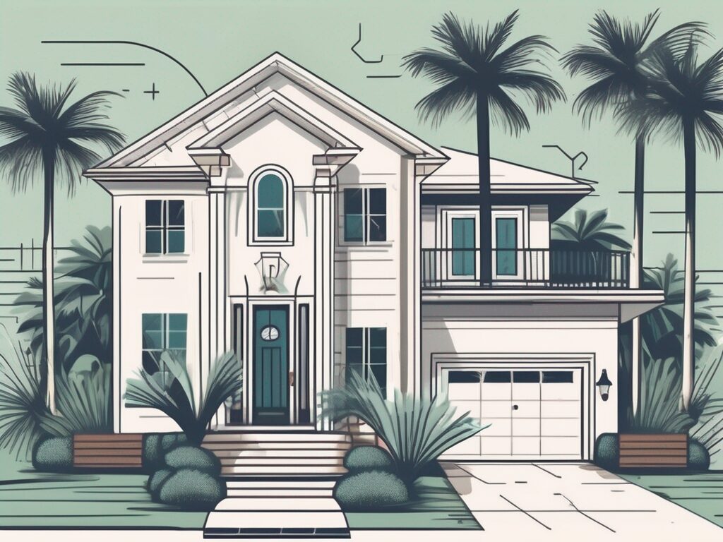A beautiful florida home surrounded by palm trees