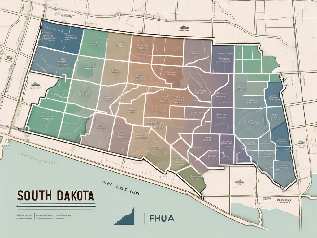 A detailed map of south dakota