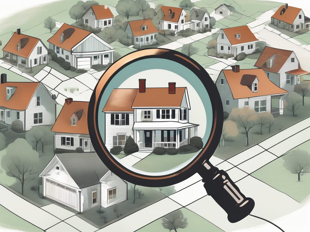 A map of ohio with symbolic representations of houses scattered across it