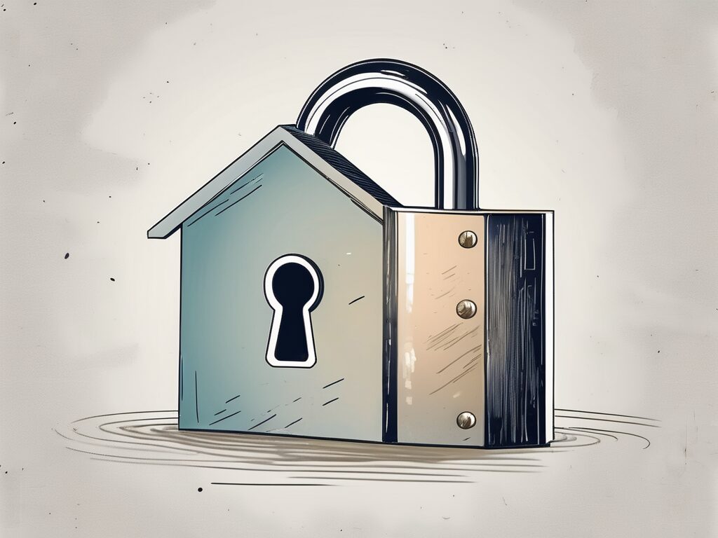 A padlock securing a house