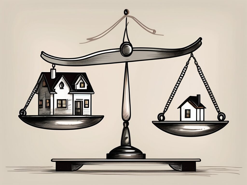 A house with a mortgage document and a credit card