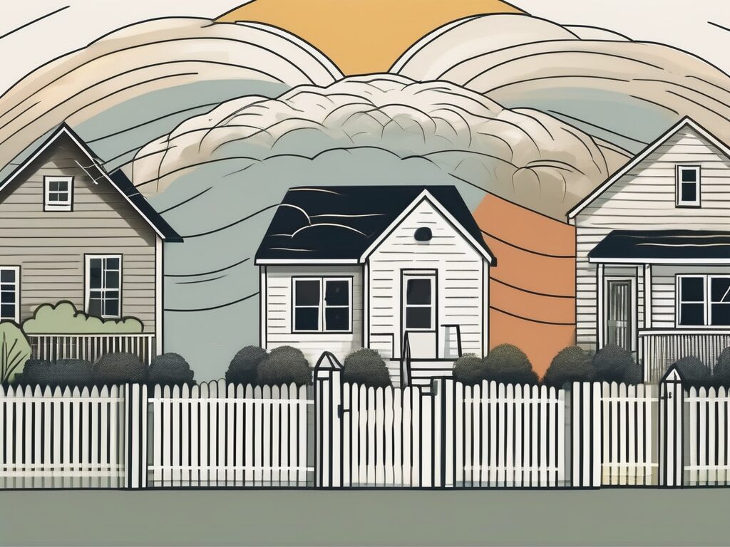 A typical american neighborhood with houses close together