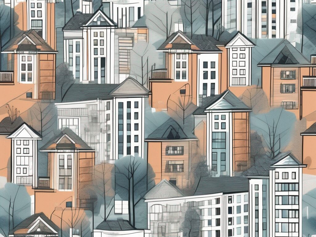 Several large metropolitan skylines with diverse architectural styles