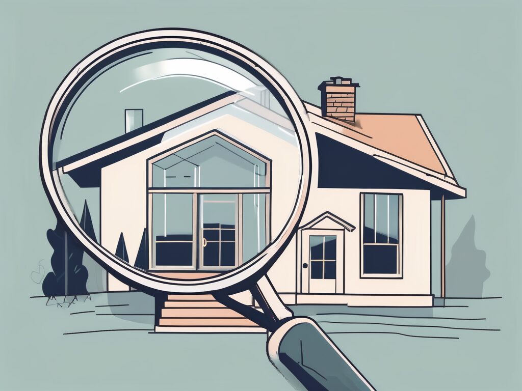 A house with a magnifying glass hovering over it