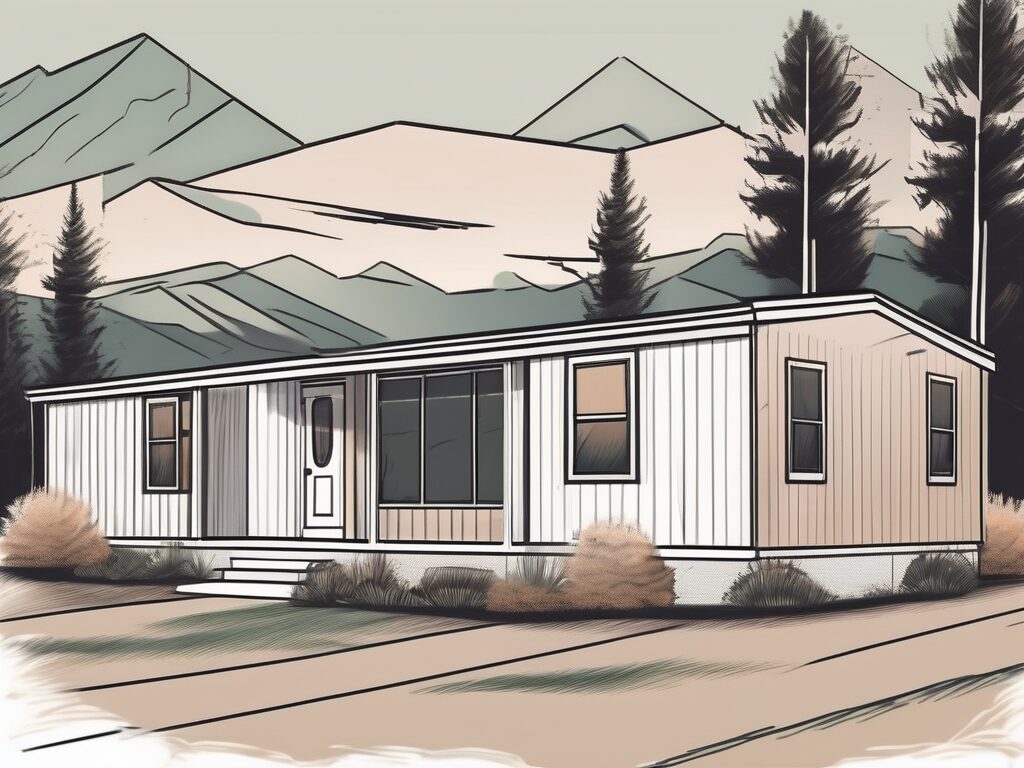 A manufactured home with detailed features like windows