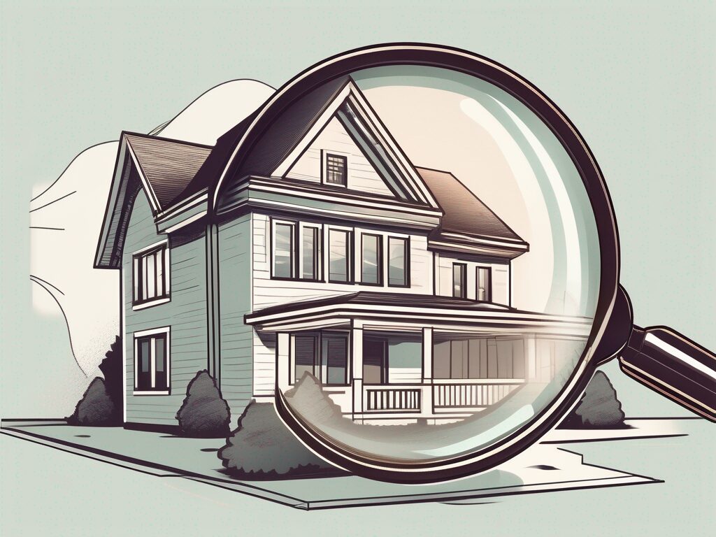 A house with a large magnifying glass hovering over it