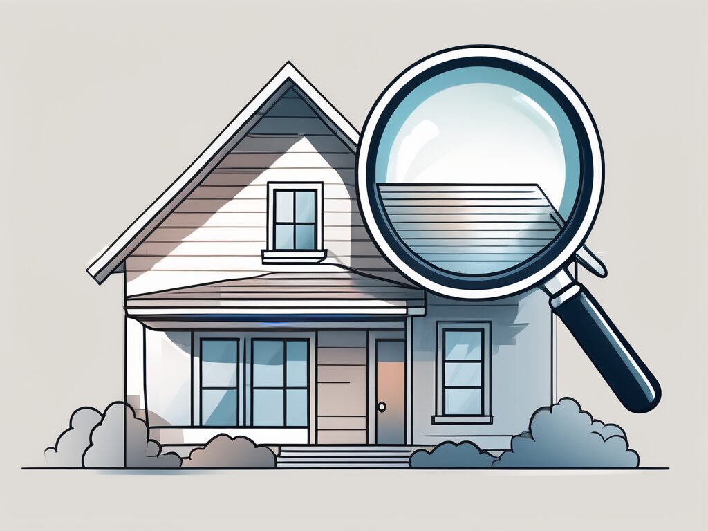 A house with a magnifying glass hovering over it