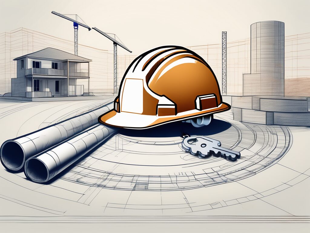 A construction site with a house being built