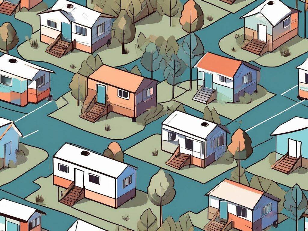 A variety of mobile homes scattered across a map