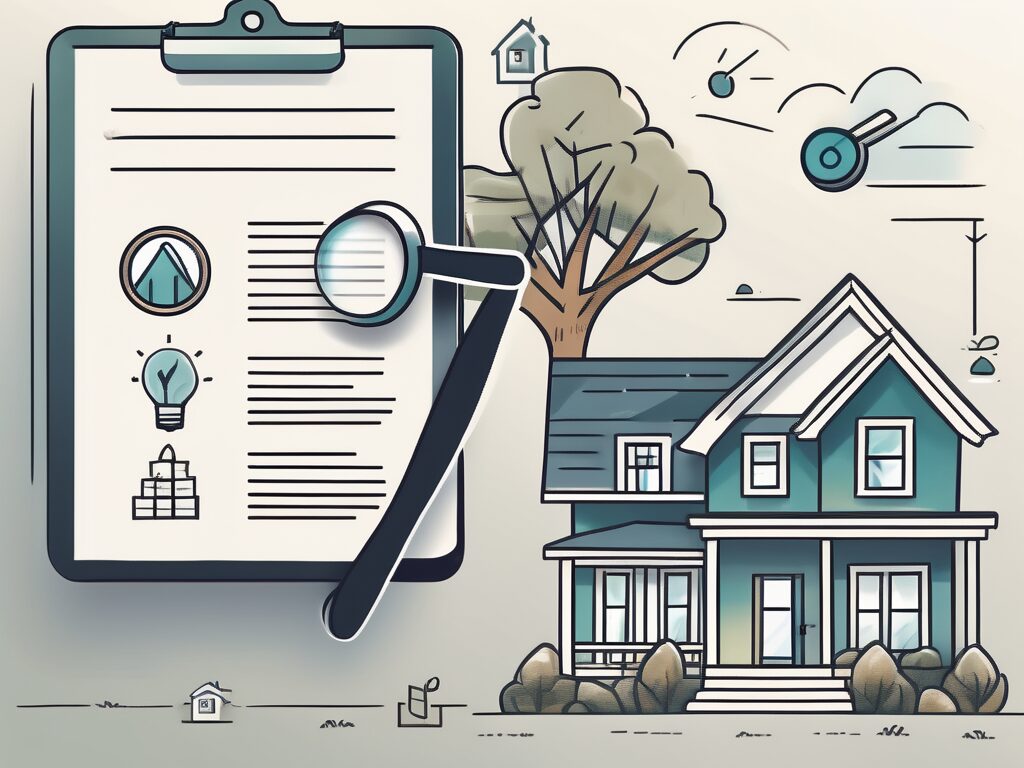 A checklist with icons representing a house