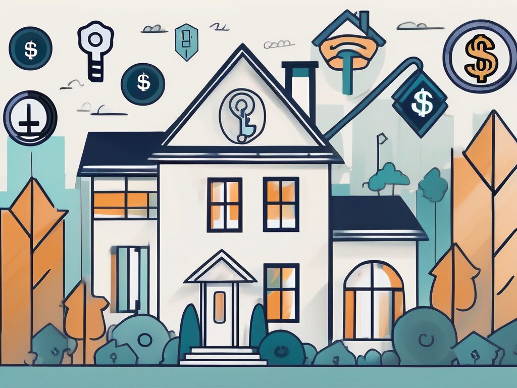 A house with a key in the foreground