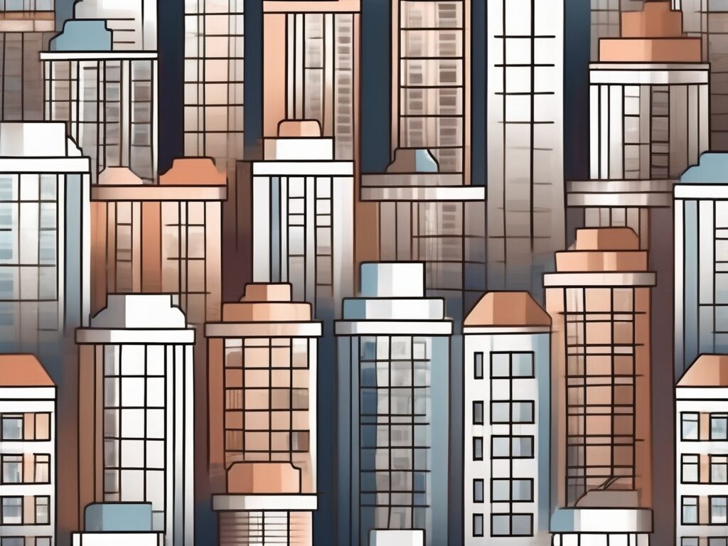 A diverse array of residential homes with city skylines of major metropolitan areas in the background
