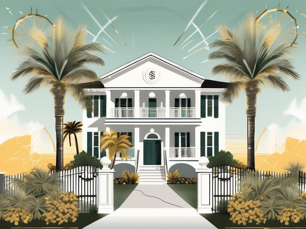 A picturesque st. lucie village home with a large key symbolically unlocking it