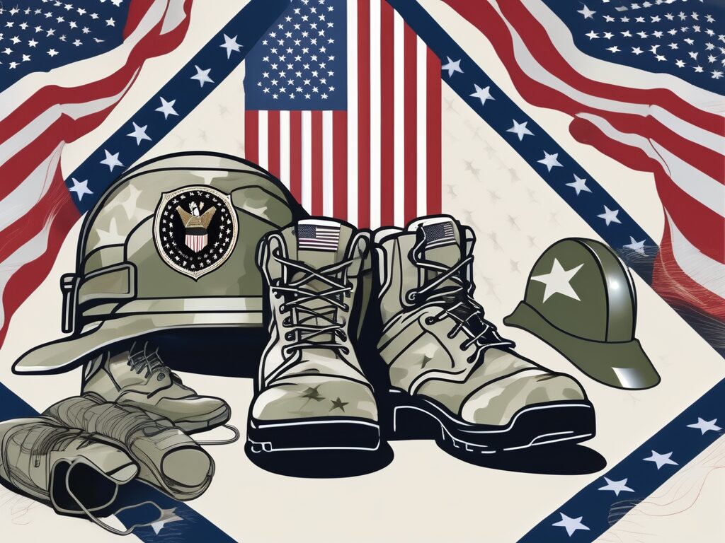 A house with an american flag in the foreground