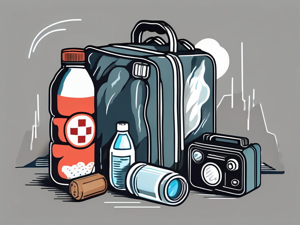 A budget-friendly disaster kit filled with essential items such as a flashlight