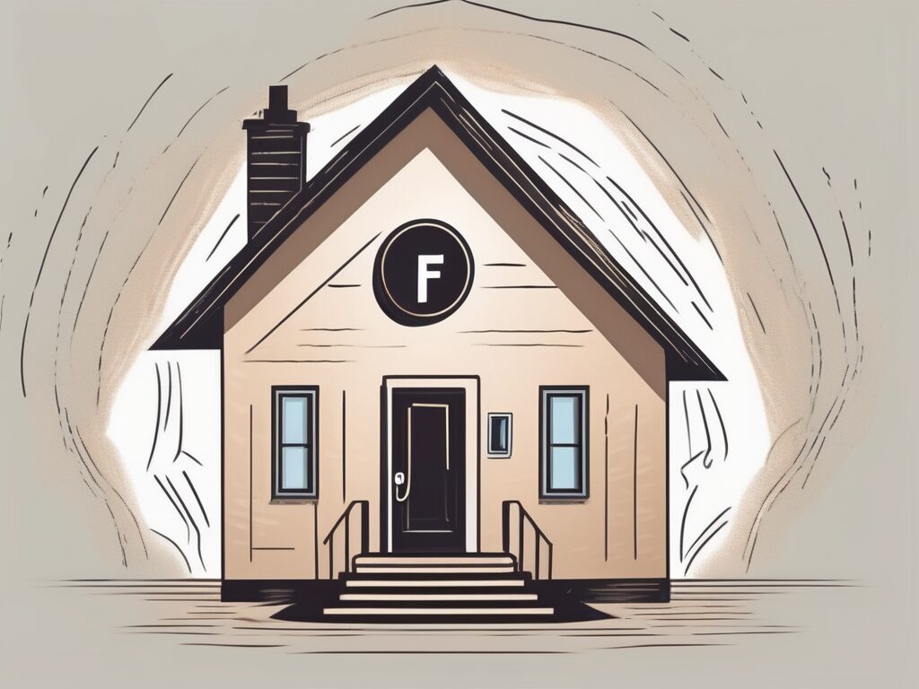 A house with a large keyhole in the front