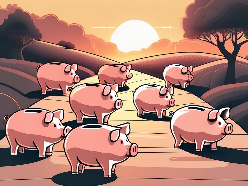 A series of piggy banks increasing in size