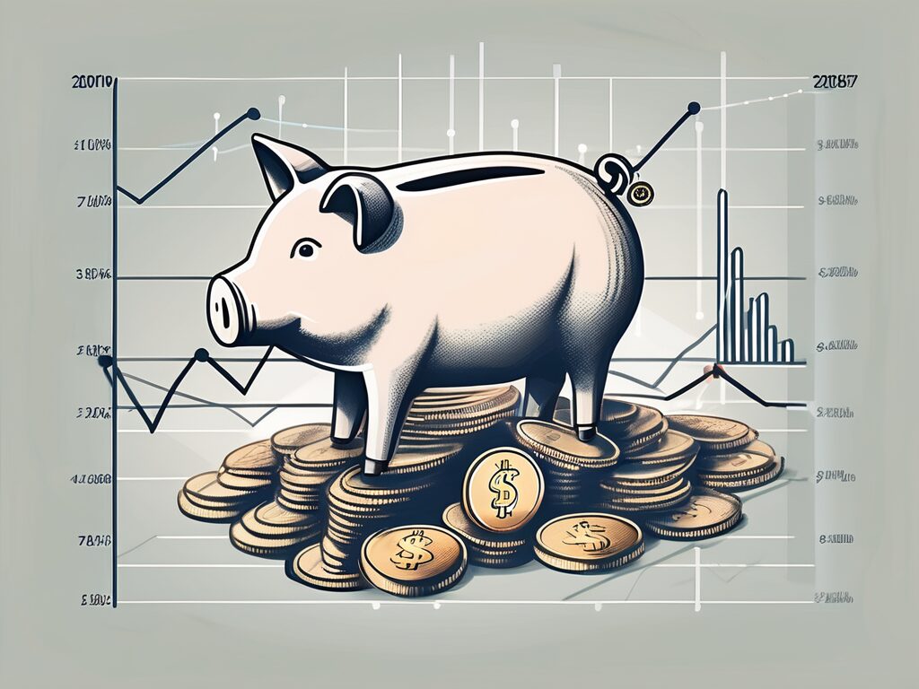 A variety of financial symbols such as a piggy bank
