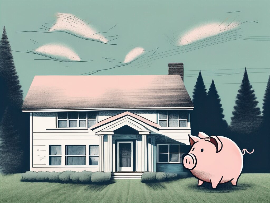 A house with a 'sold' sign on the front lawn