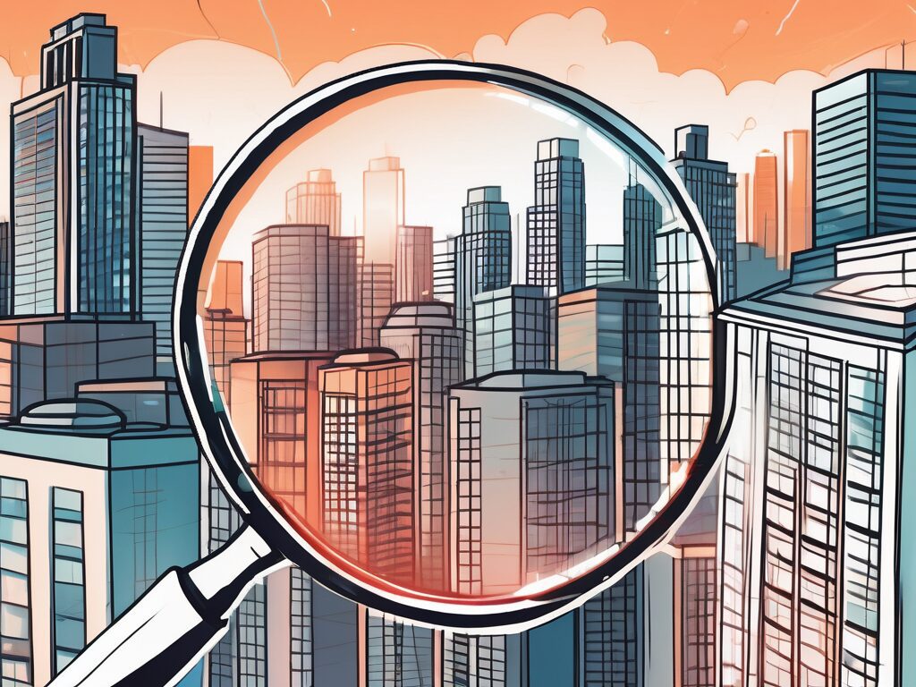 A magnifying glass hovering over a vibrant