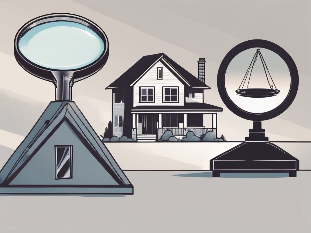 A house with a large magnifying glass hovering over it