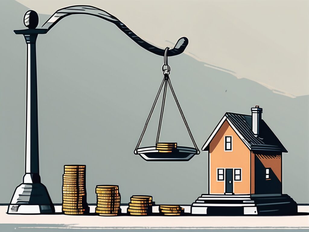 A house with a price tag hanging from it
