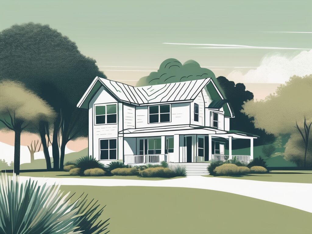 A house with a 'for sale' sign in the front yard