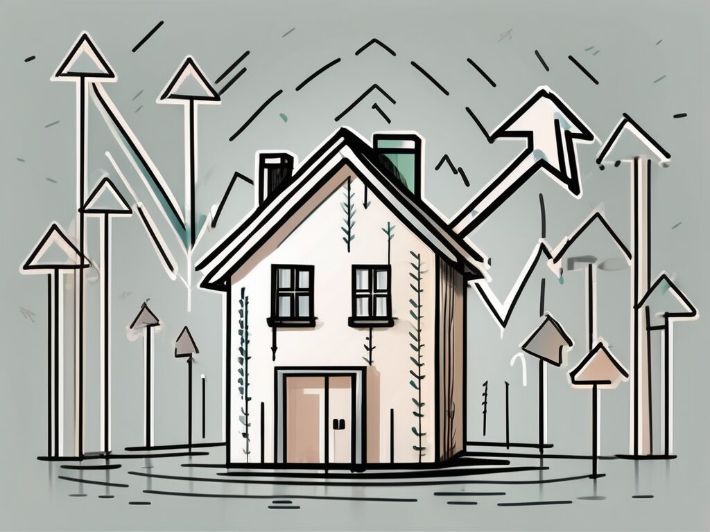 A house with a price tag hanging from it