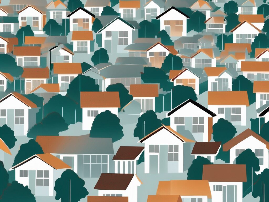 A dade city neighborhood with homes of different sizes