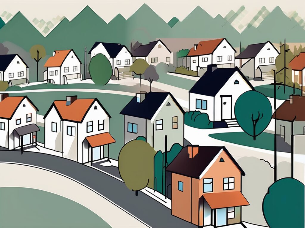 A neighborhood in grand ridge with various houses