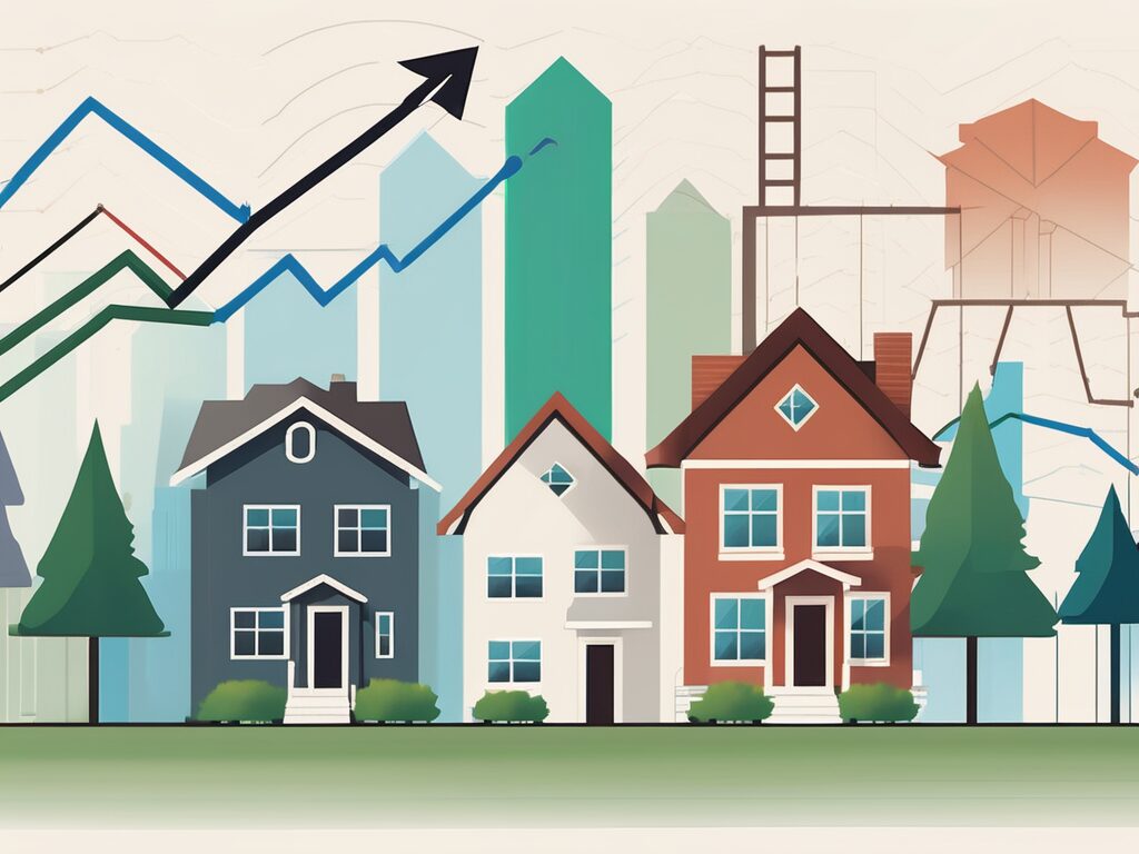 A milton neighborhood with houses of different sizes and styles