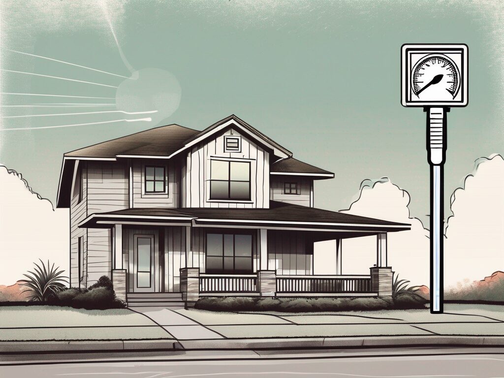 A house with a 'for sale' sign in the front yard