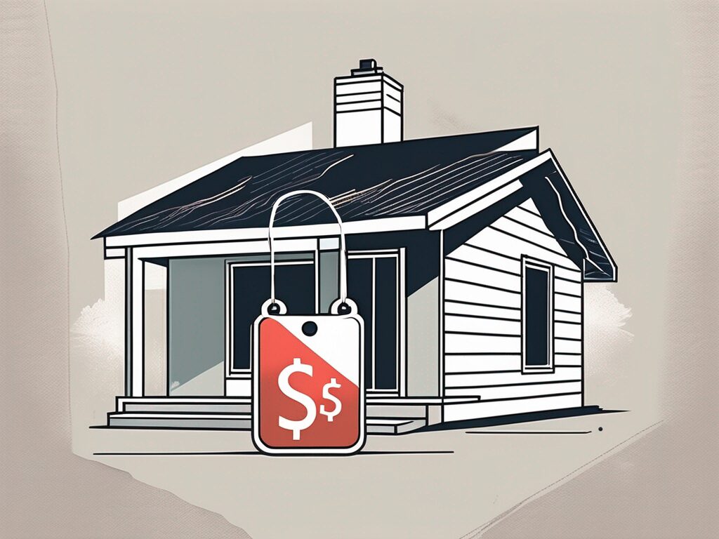 A house in south daytona with a price tag hanging off it