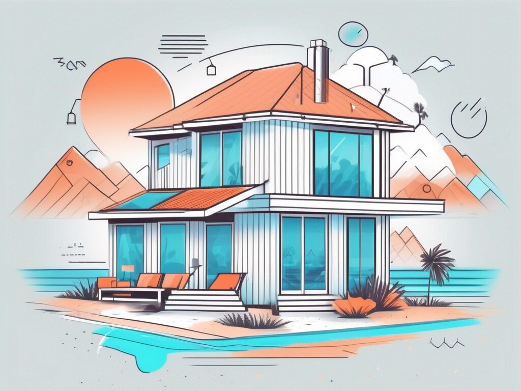 A modern house with a 'for sale' sign